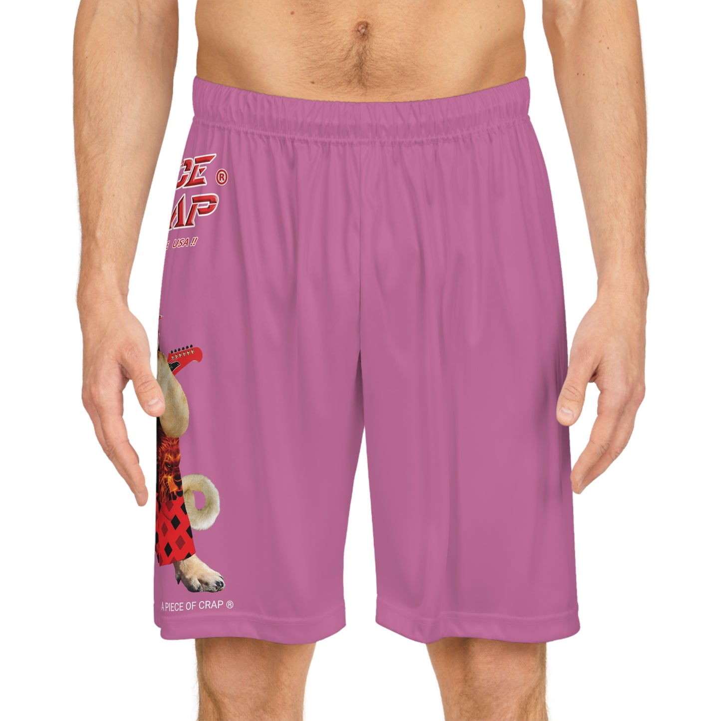 A Piece Of Crap II Basketball Shorts - Light Pink