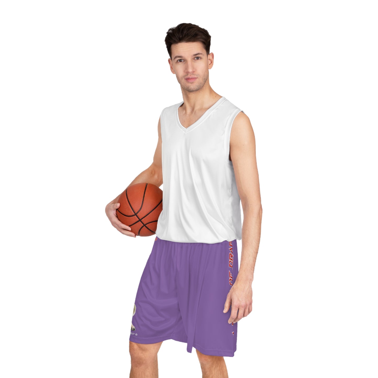 A Piece Of Crap II Basketball Shorts - Light Purple