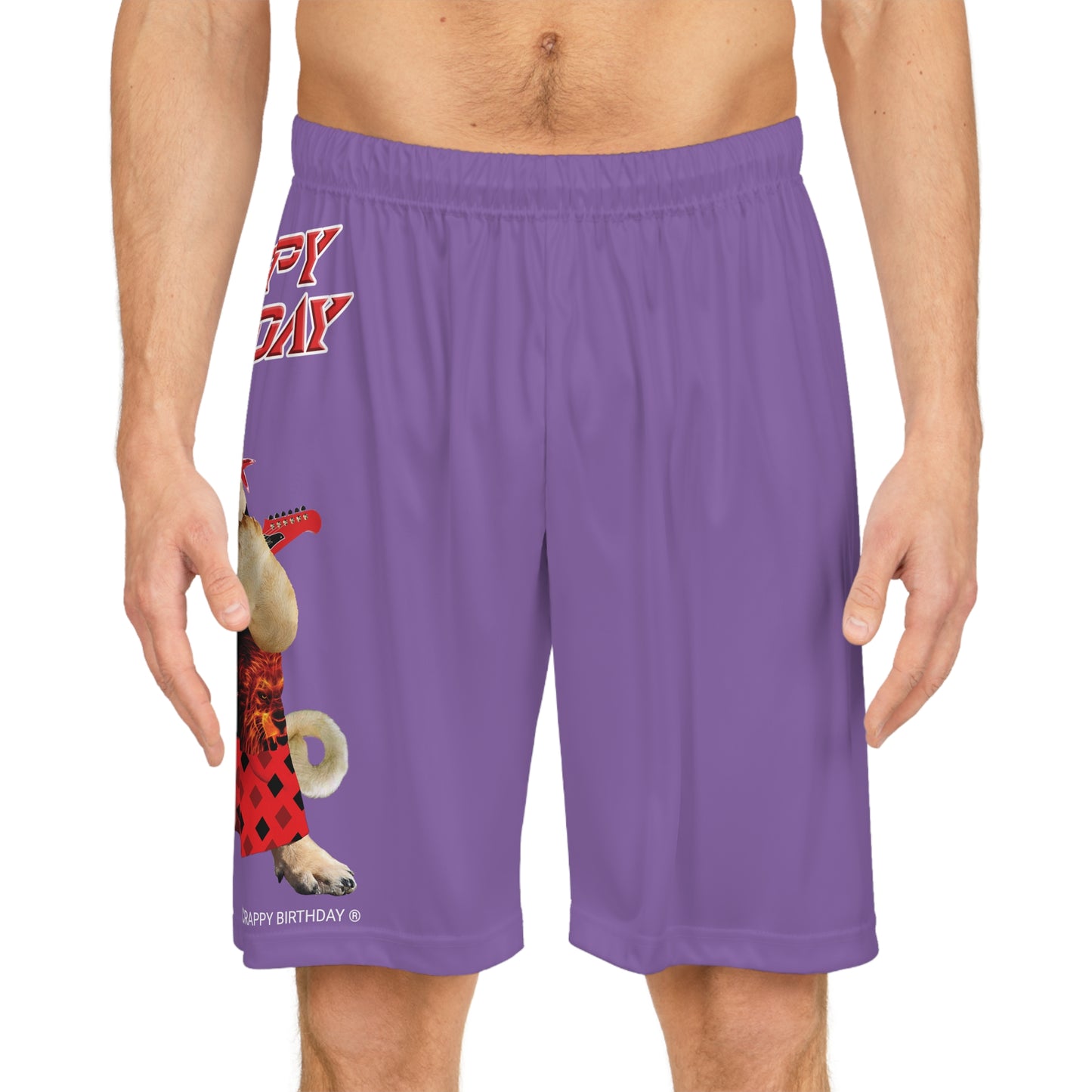 Crappy Birthday II Basketball Shorts - Light Purple