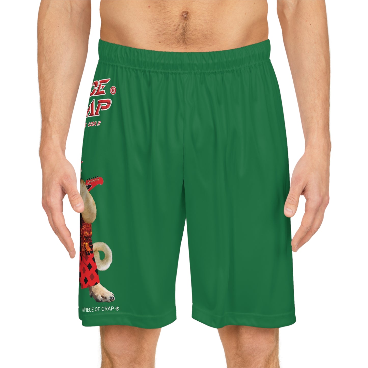 A Piece Of Crap II Basketball Shorts - Dark Green