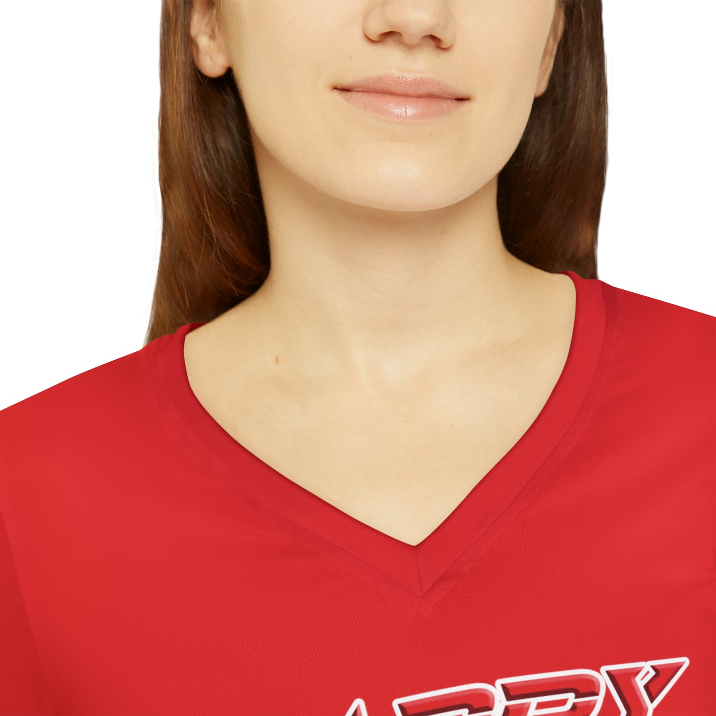 Crappy Birthday Chic Long Sleeve V-Neck Tee - Red