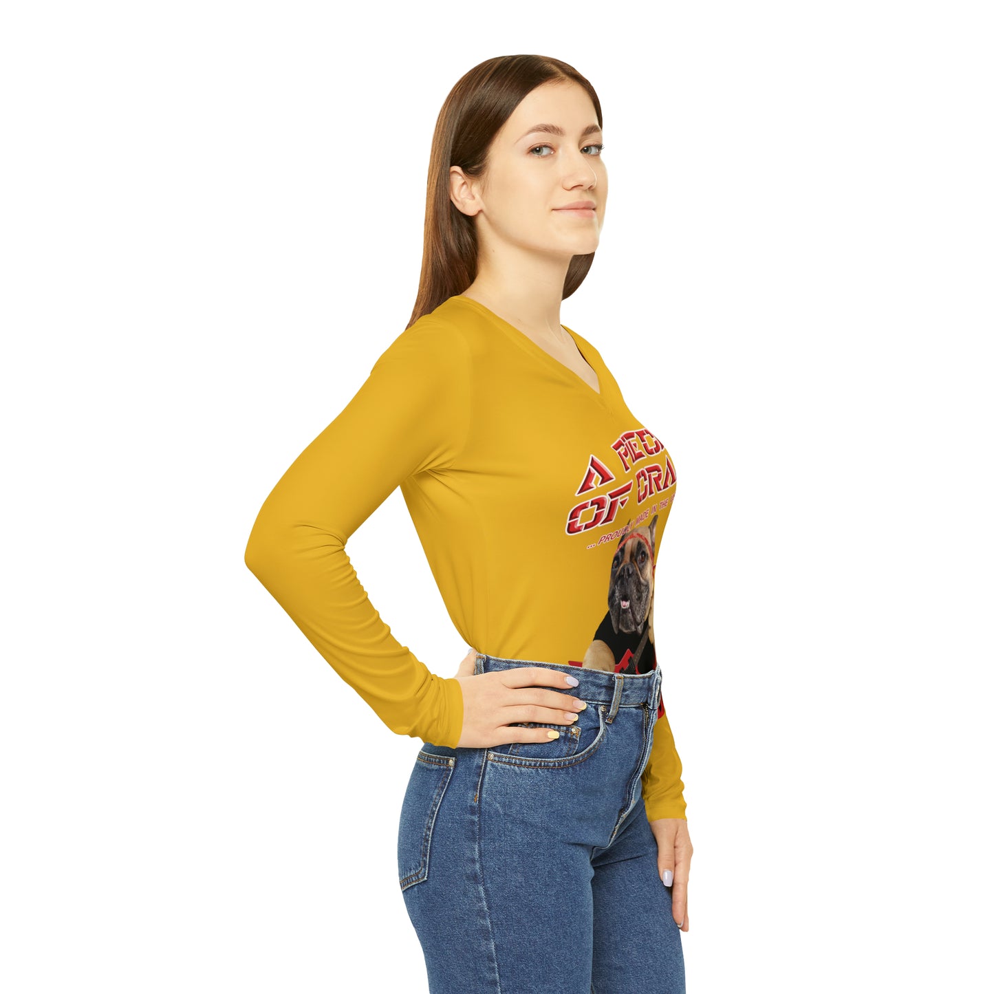 A Piece Of Crap II Women's Long Sleeve V-neck Shirt - Yellow