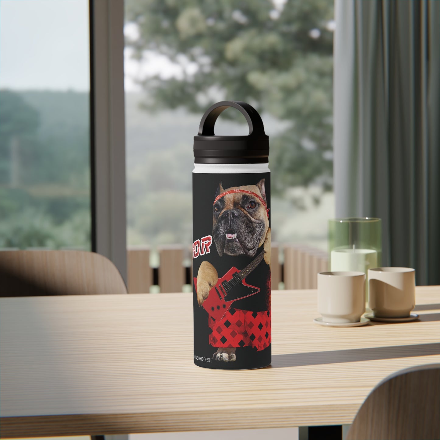 Ugly Neighbor II Stainless Steel Water Bottle, Handle Lid