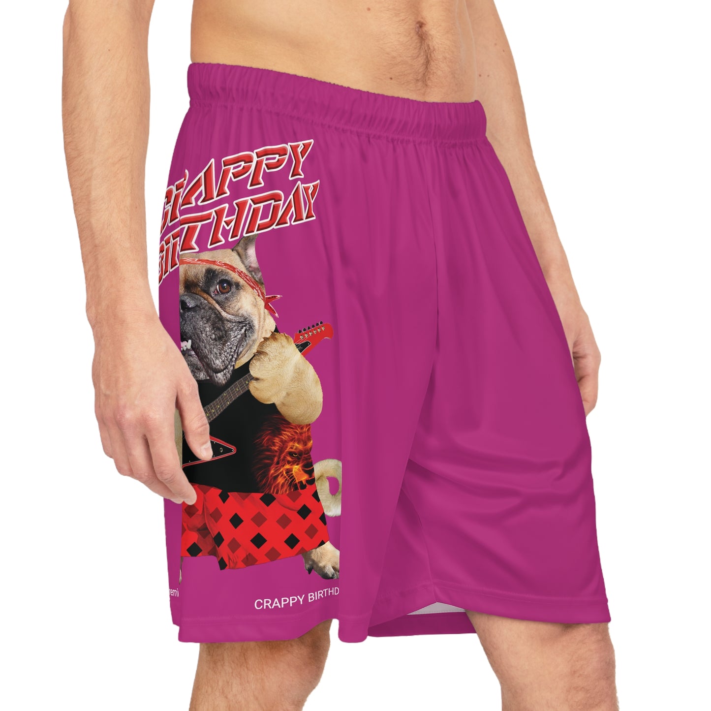 Crappy Birthday II Basketball Shorts - Pink