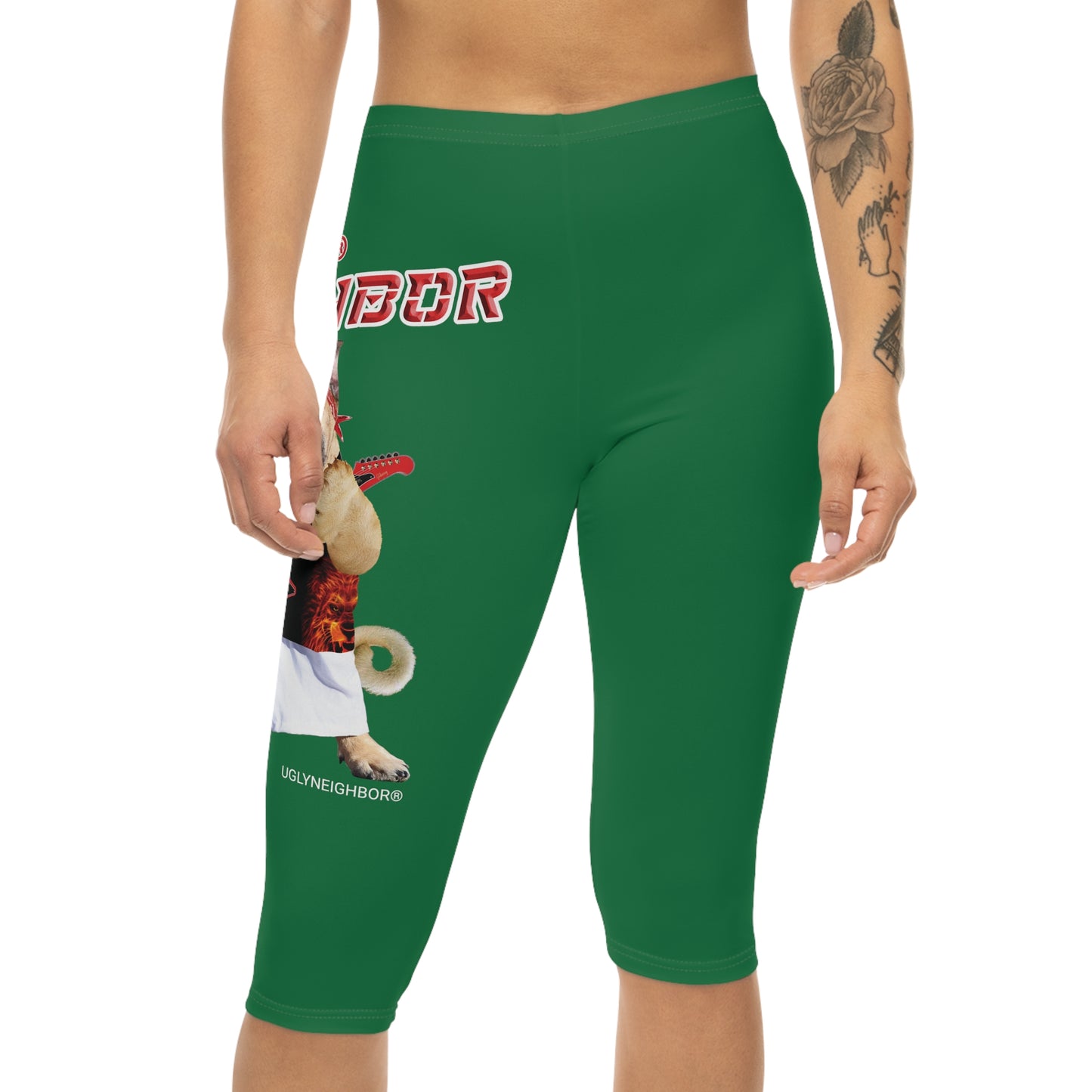 Ugly Neighbor Capri-Cious Leggings - Dark Green