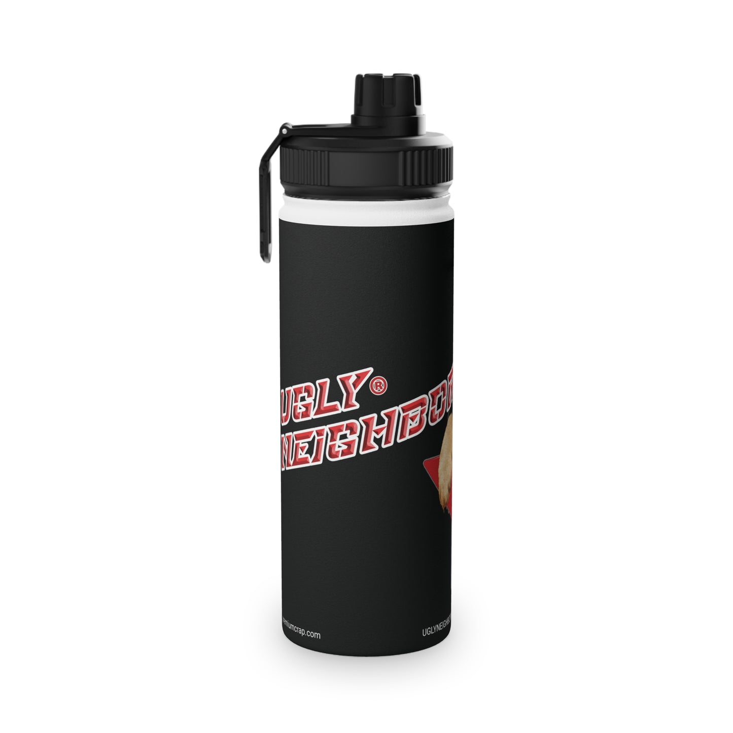 Ugly Neighbor Stainless Steel Water Bottle, Sports Lid