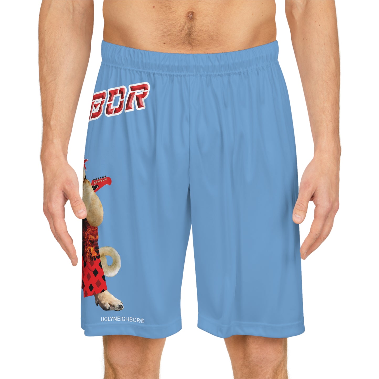Ugly Neighbor II Basketball Shorts - Light Blue