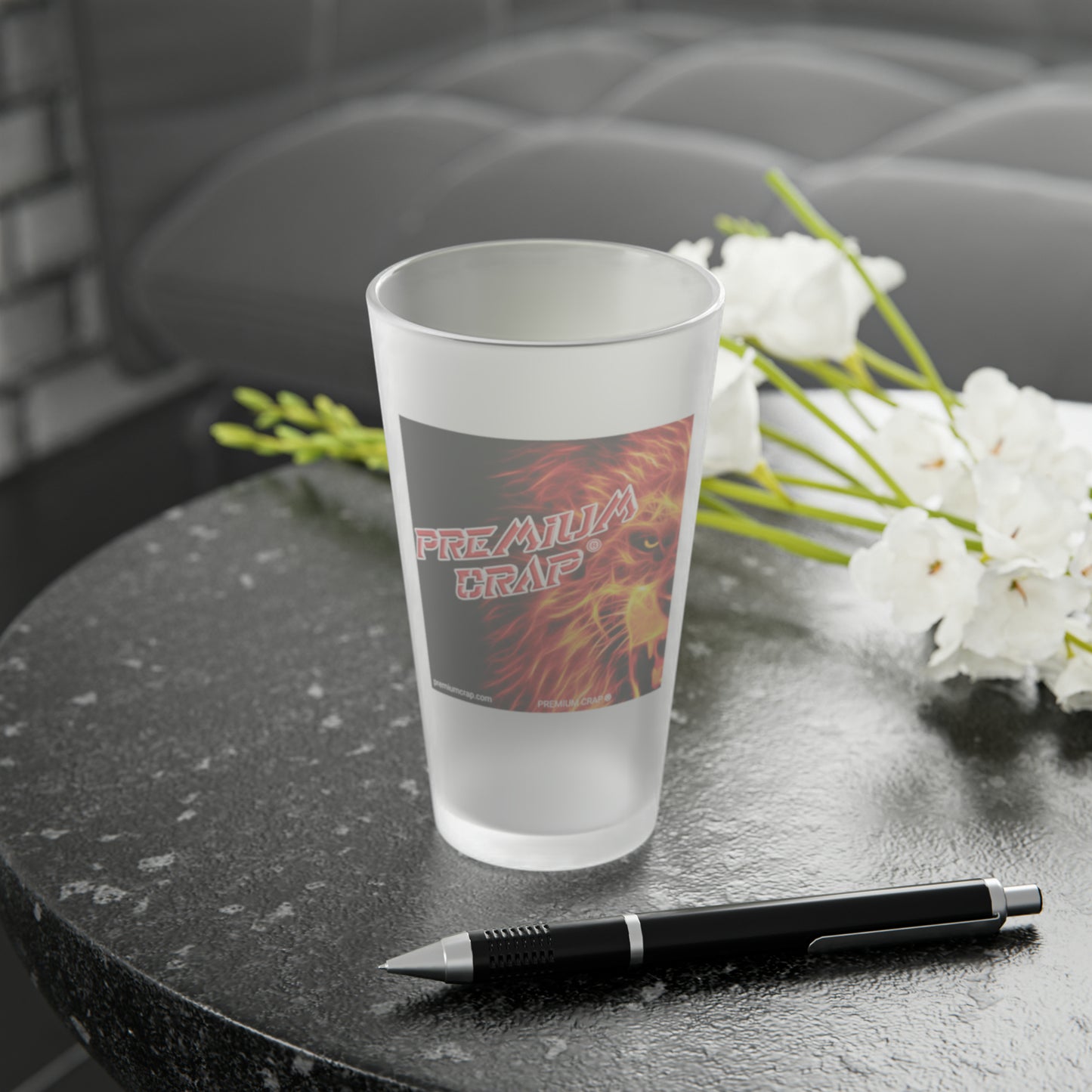 Premium Crap Frosted Pint Glass, 16oz