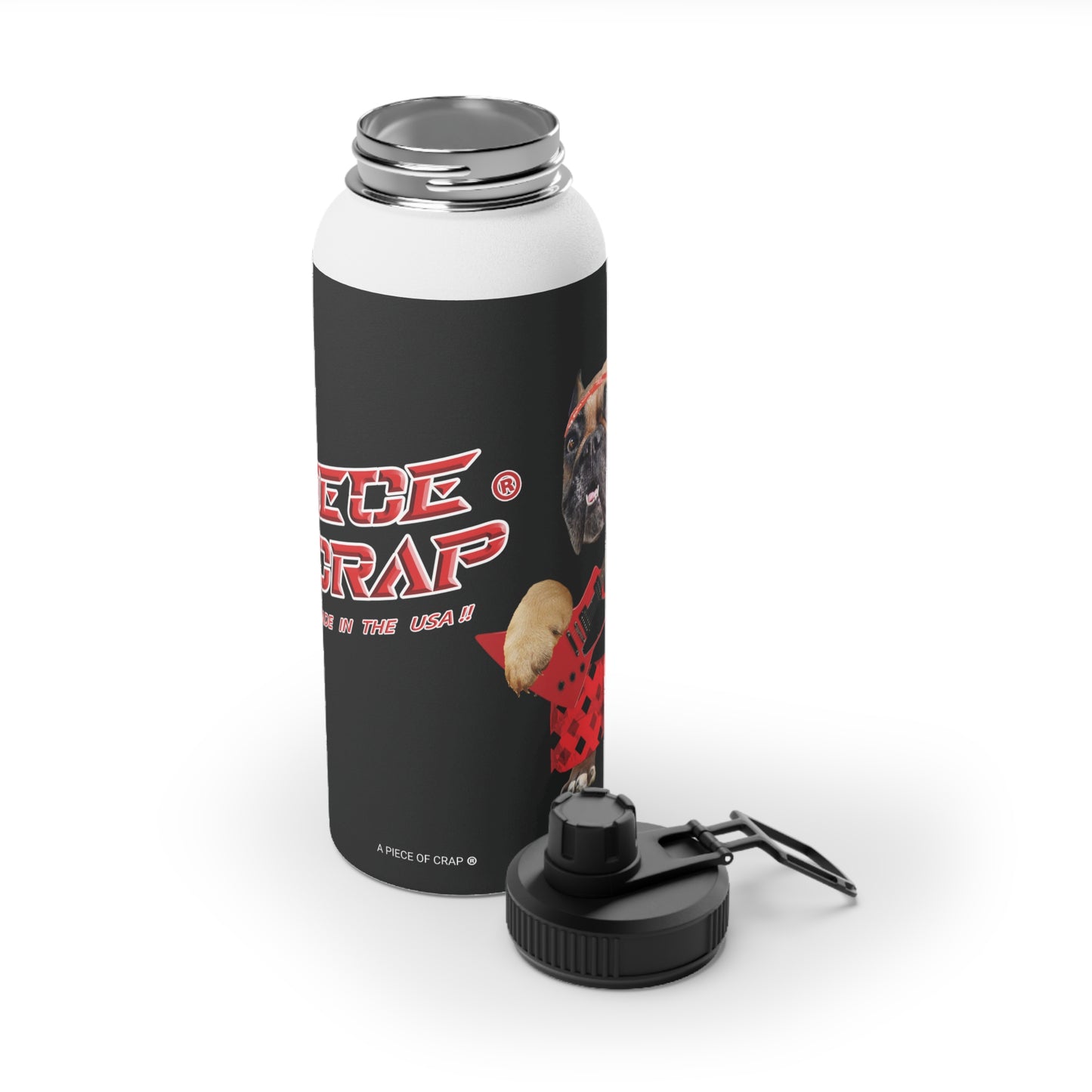 A Piece of Crap II Stainless Steel Water Bottle, Sports Lid