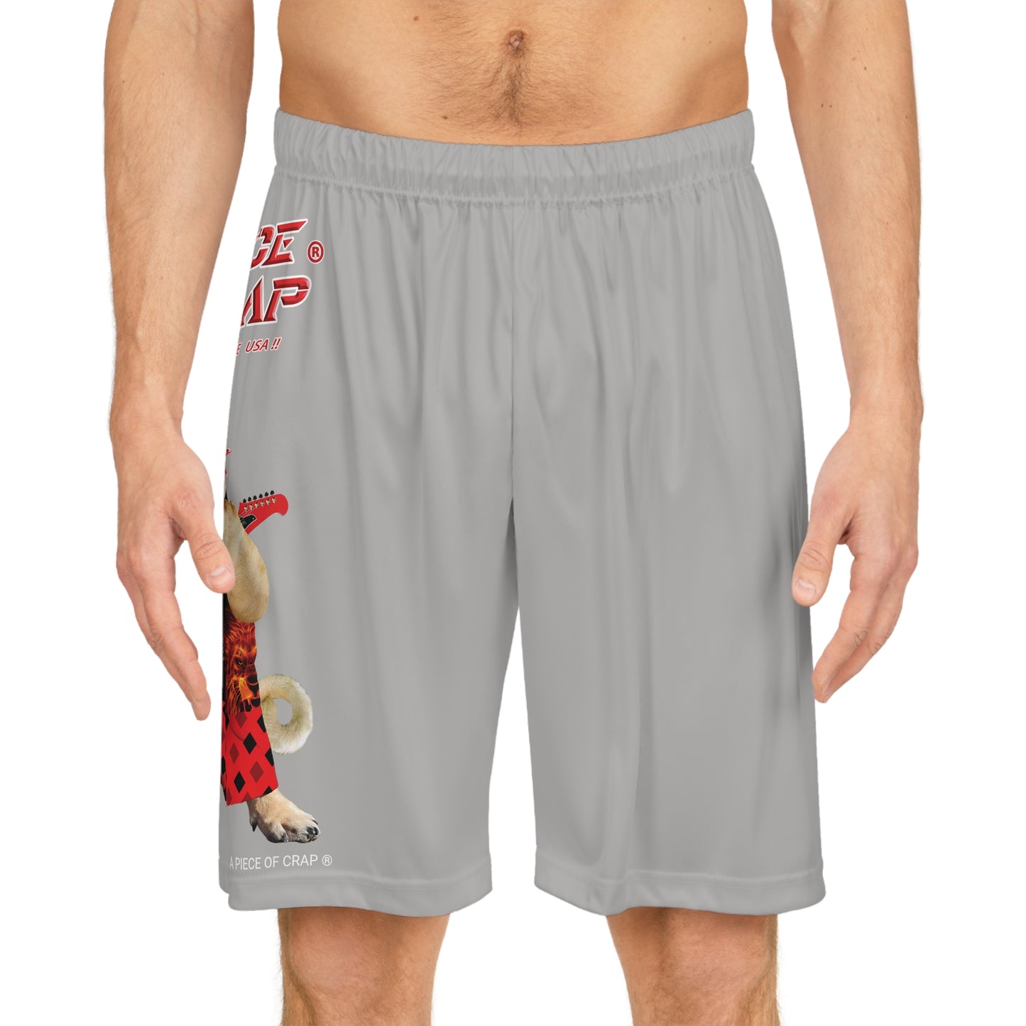A Piece Of Crap II Basketball Shorts - Light Grey