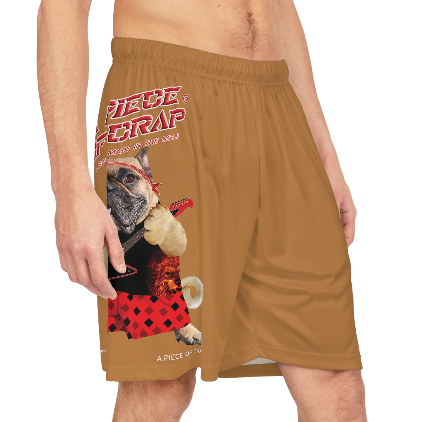 A Piece Of Crap II Basketball Shorts - Light Brown