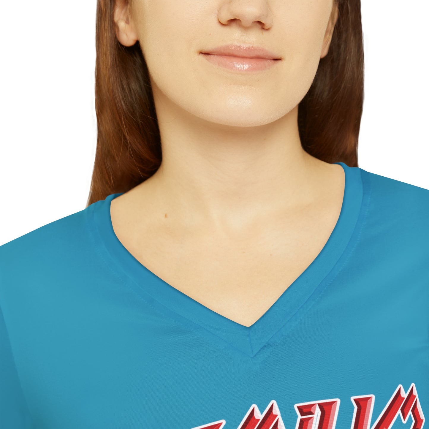 Premium Crap Women's Long Sleeve V-neck Shirt - Turquoise