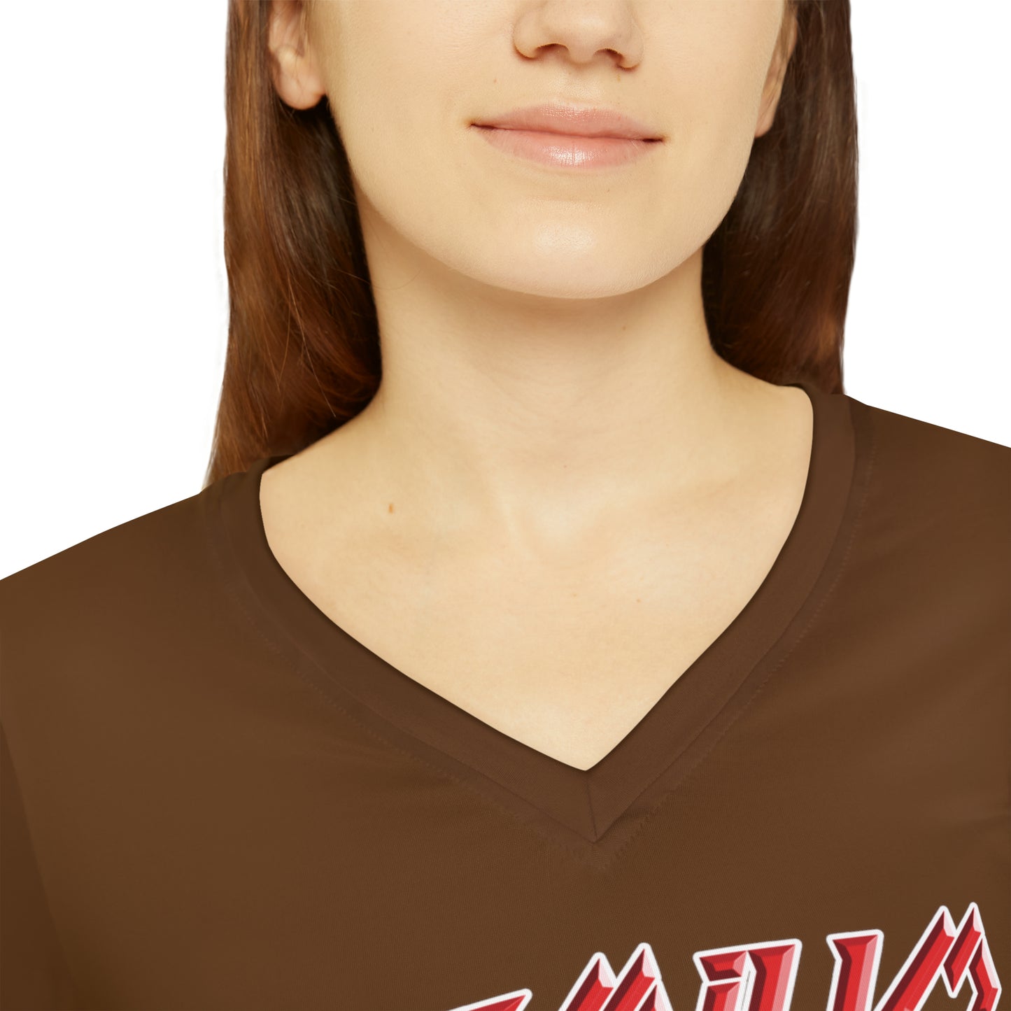 Premium Crap Women's Long Sleeve V-neck Shirt - Brown