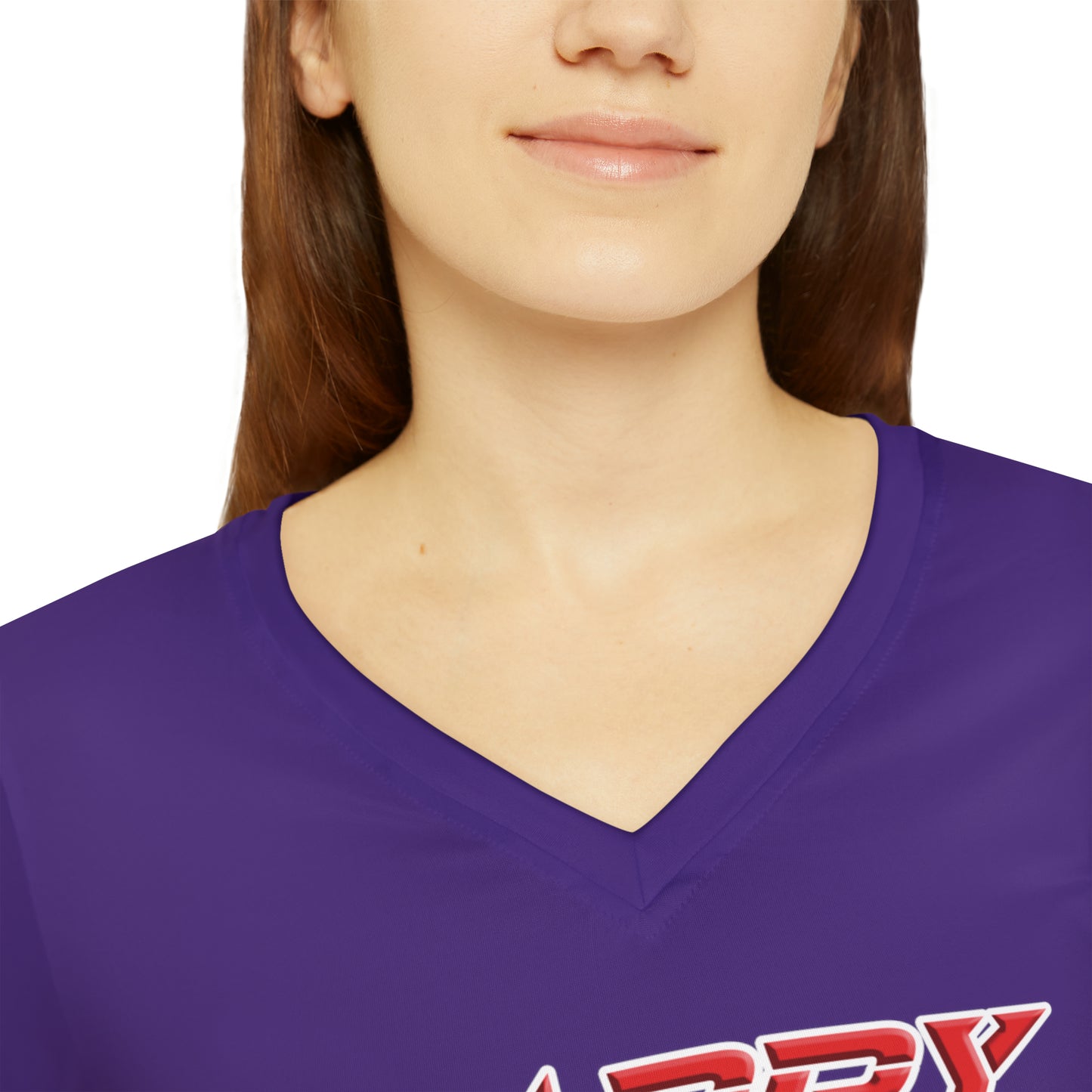 Crappy Birthday Chic Long Sleeve V-Neck Tee - Purple