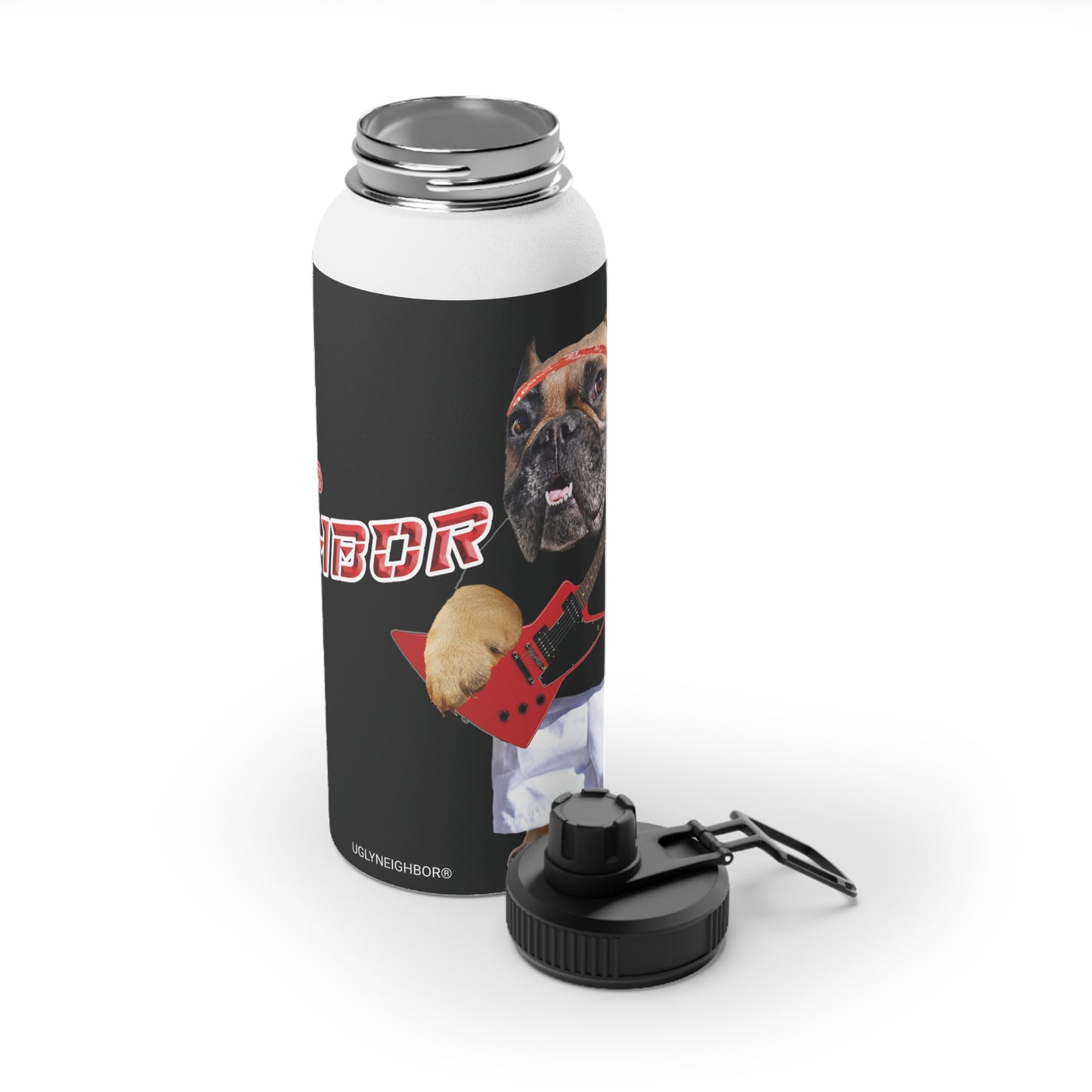 Ugly Neighbor Stainless Steel Water Bottle, Sports Lid