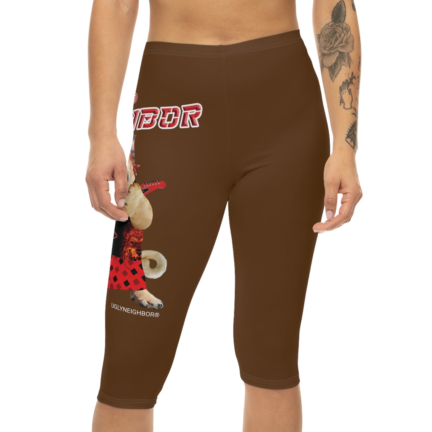 Ugly Neighbor II Women’s Capri Leggings - Brown