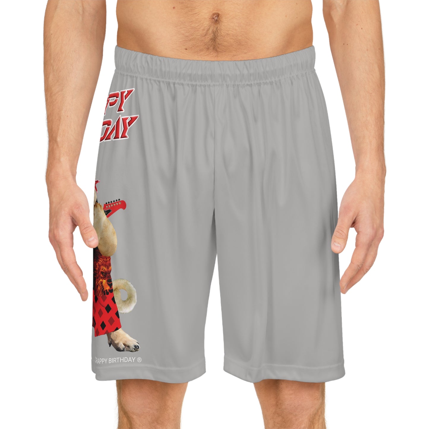 Crappy Birthday II Basketball Shorts - Light Grey