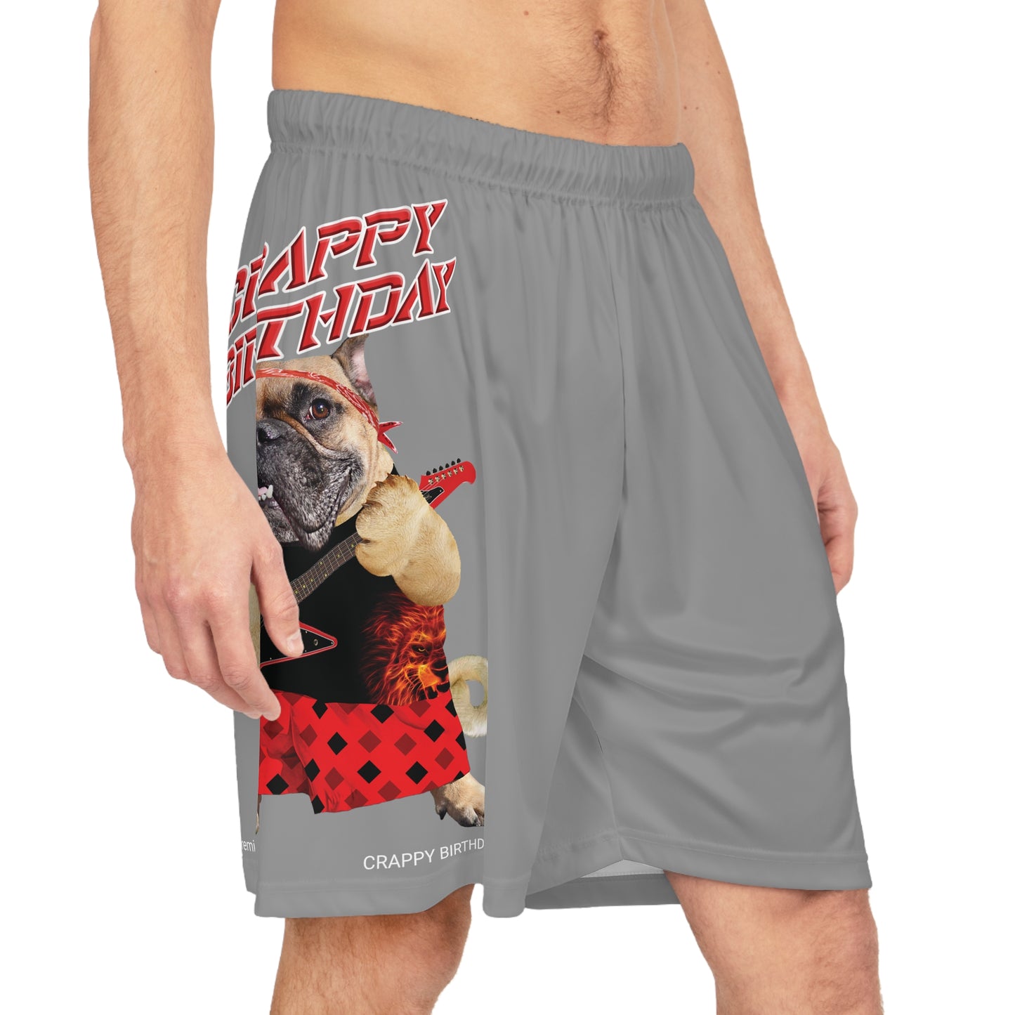 Crappy Birthday II Basketball Shorts - Grey