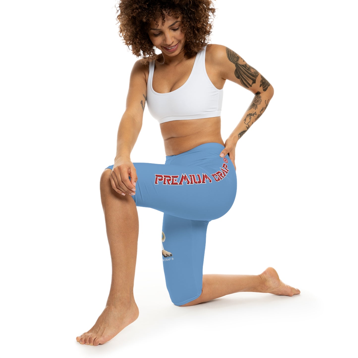 Premium Crap Women’s Capri Leggings - Light Blue