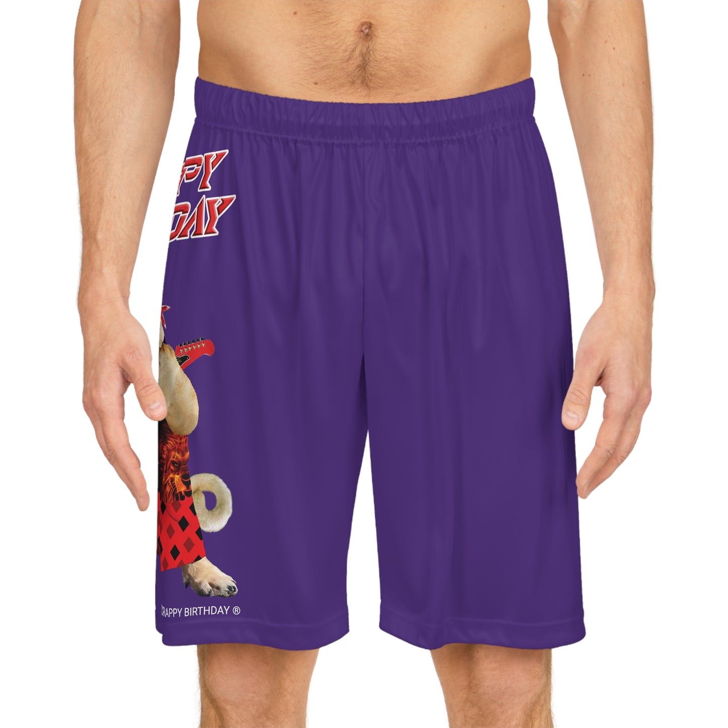 Crappy Birthday II Basketball Shorts - Purple