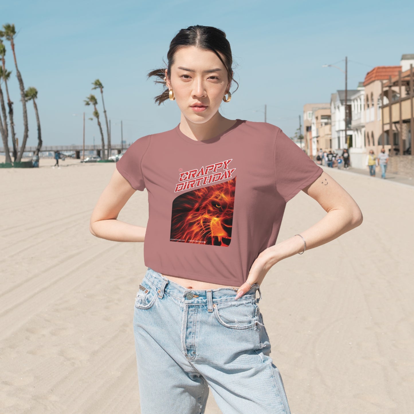 Crappy Birthday Women's Flowy Cropped Tee