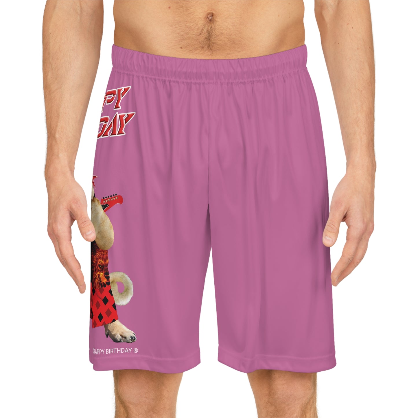 Crappy Birthday II Basketball Shorts - Light Pink