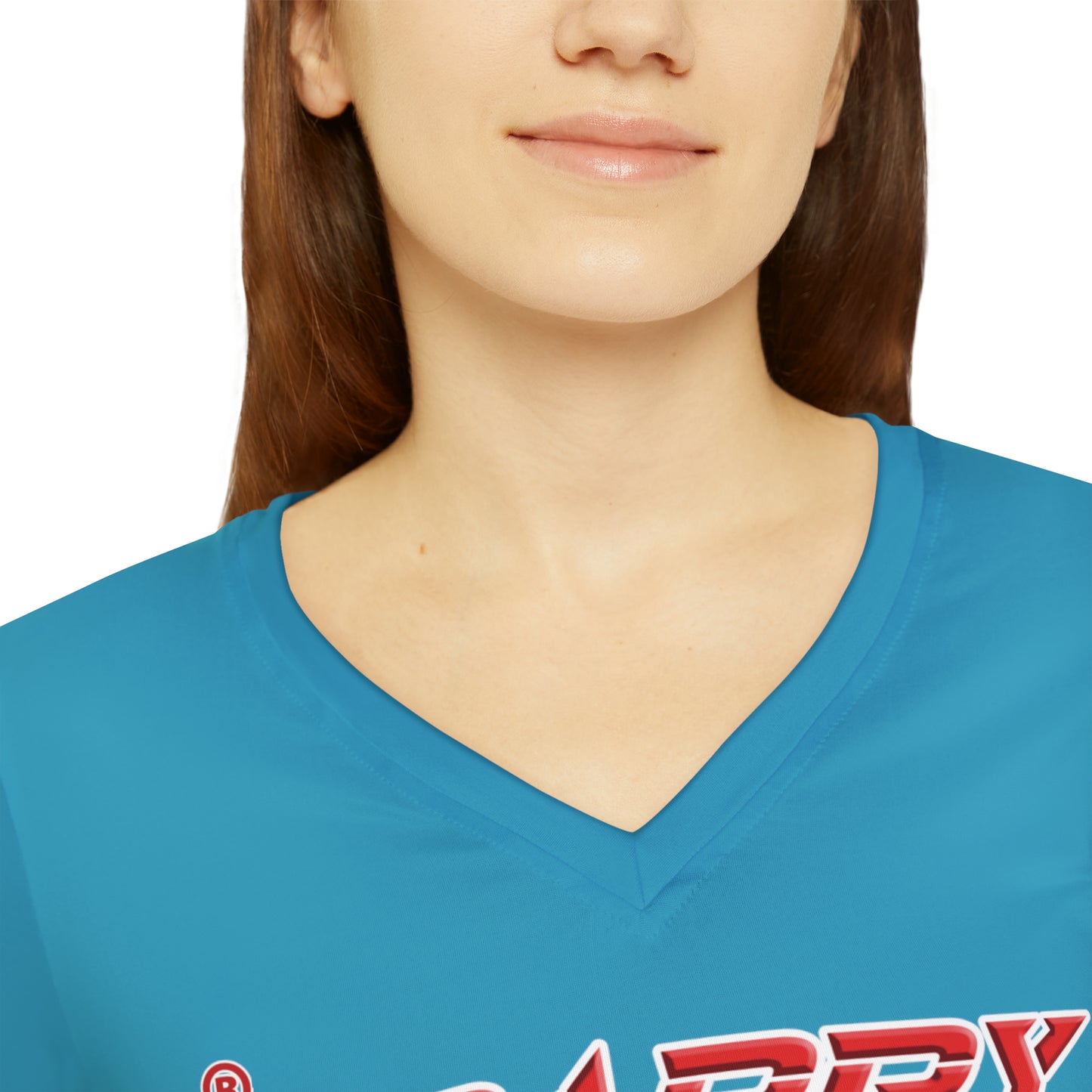 Crappy Birthday II Women's Long Sleeve V-neck Shirt - Turquoise