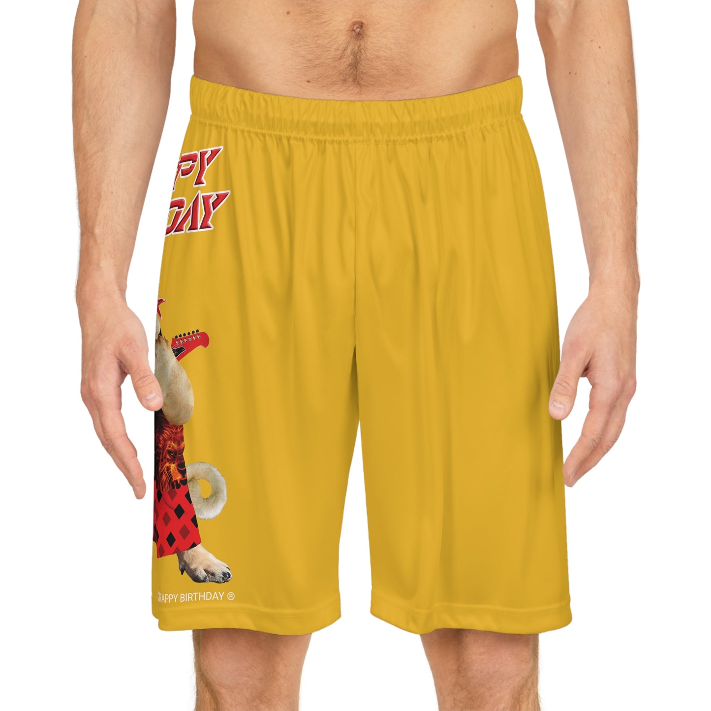 Crappy Birthday II Basketball Shorts - Yellow