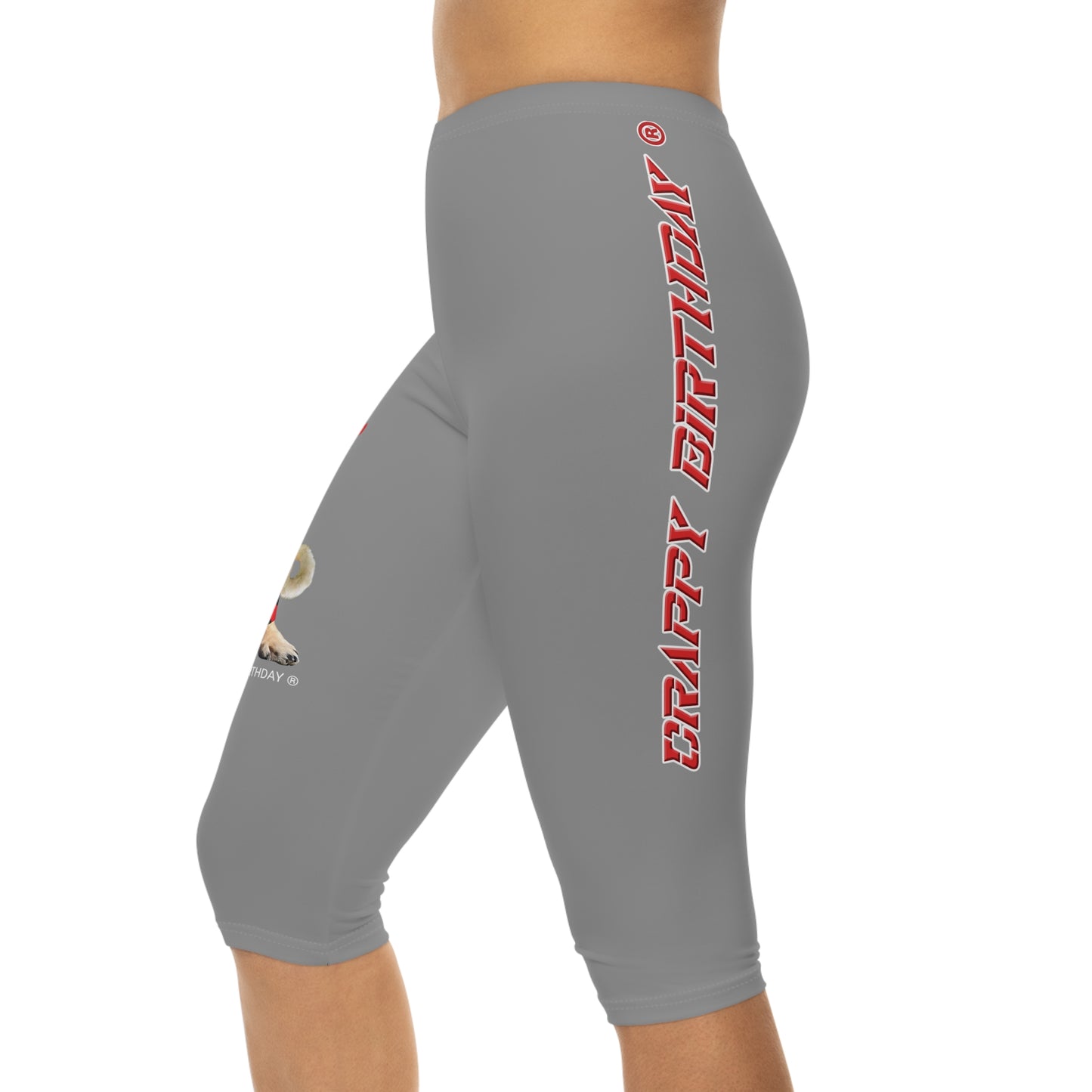 Crappy Birthday II Women’s Capri Leggings - Grey