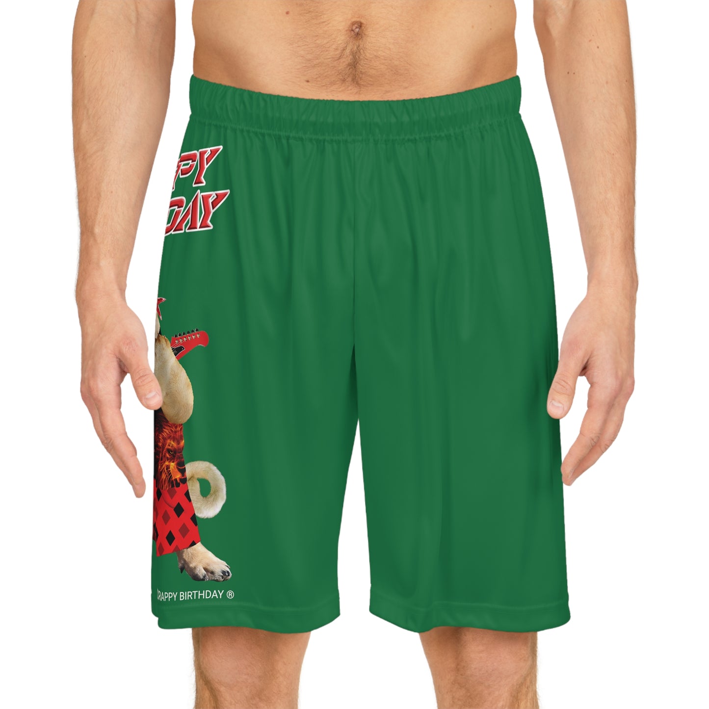Crappy Birthday II Basketball Shorts - Dark Green