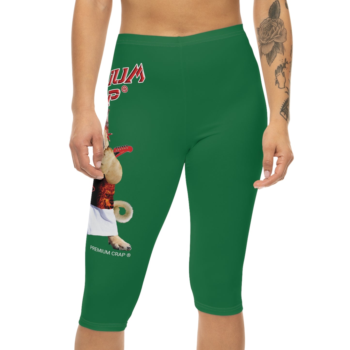 Premium Crap Women’s Capri Leggings - Dark Green