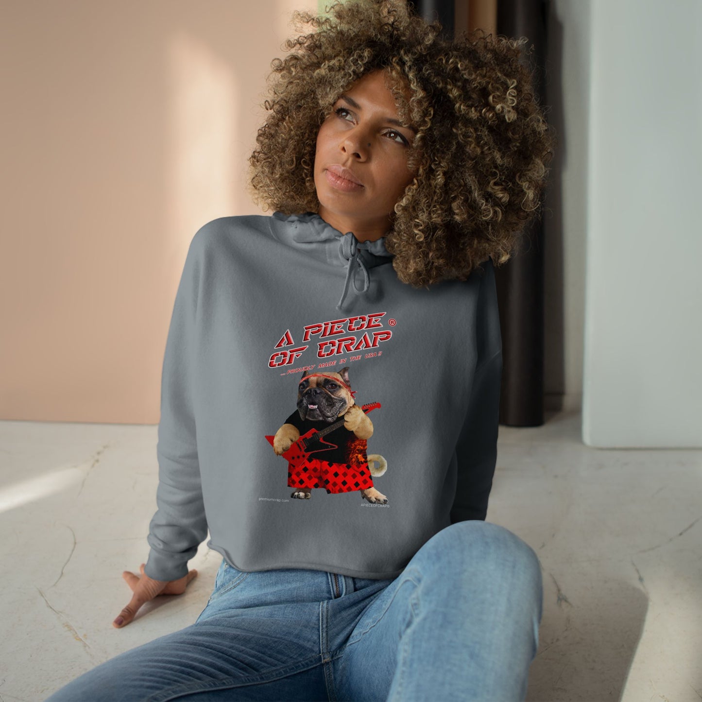 A Piece of Crap Cropped Hoodie