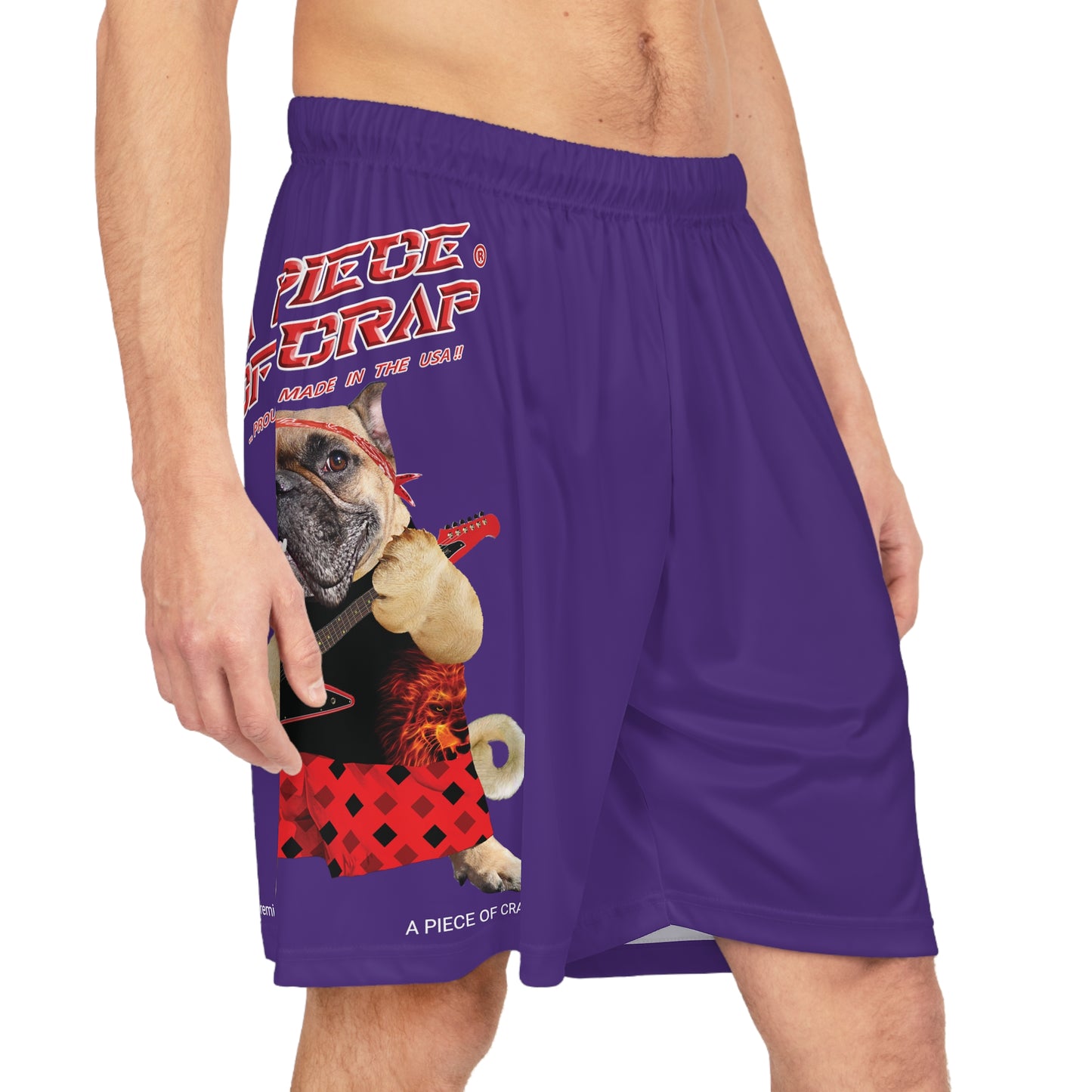 A Piece Of Crap II Basketball Shorts - Purple