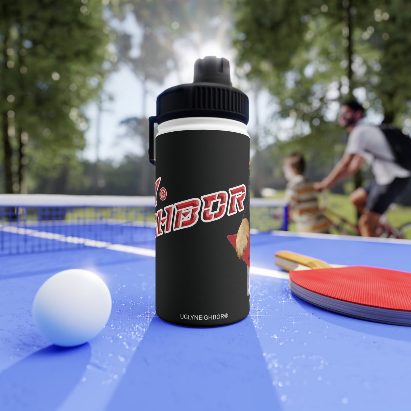 Ugly Neighbor Stainless Steel Water Bottle, Sports Lid