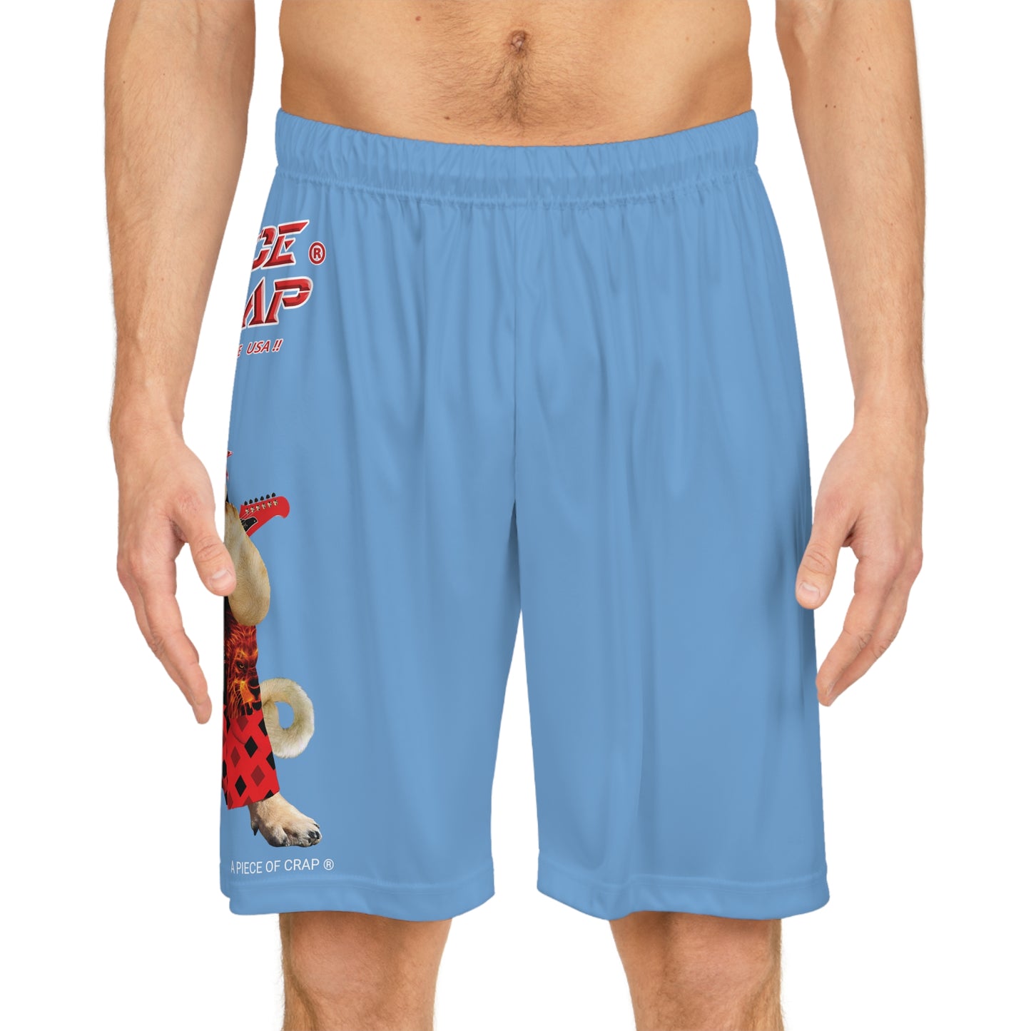 A Piece Of Crap II Basketball Shorts - Light Blue