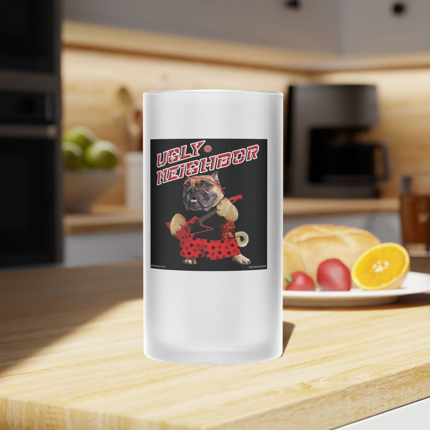 Ugly Neighbor II Frosted Glass Beer Mug