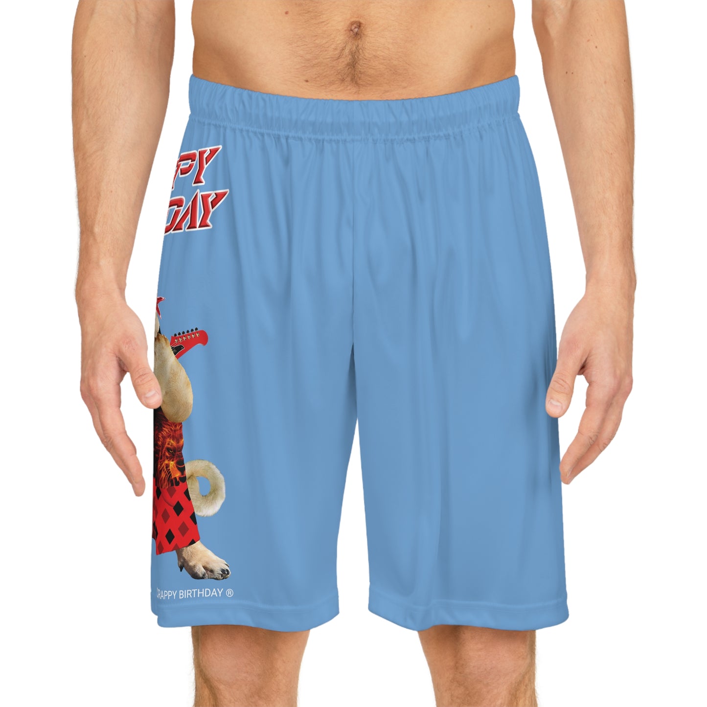Crappy Birthday II Basketball Shorts - Light Blue