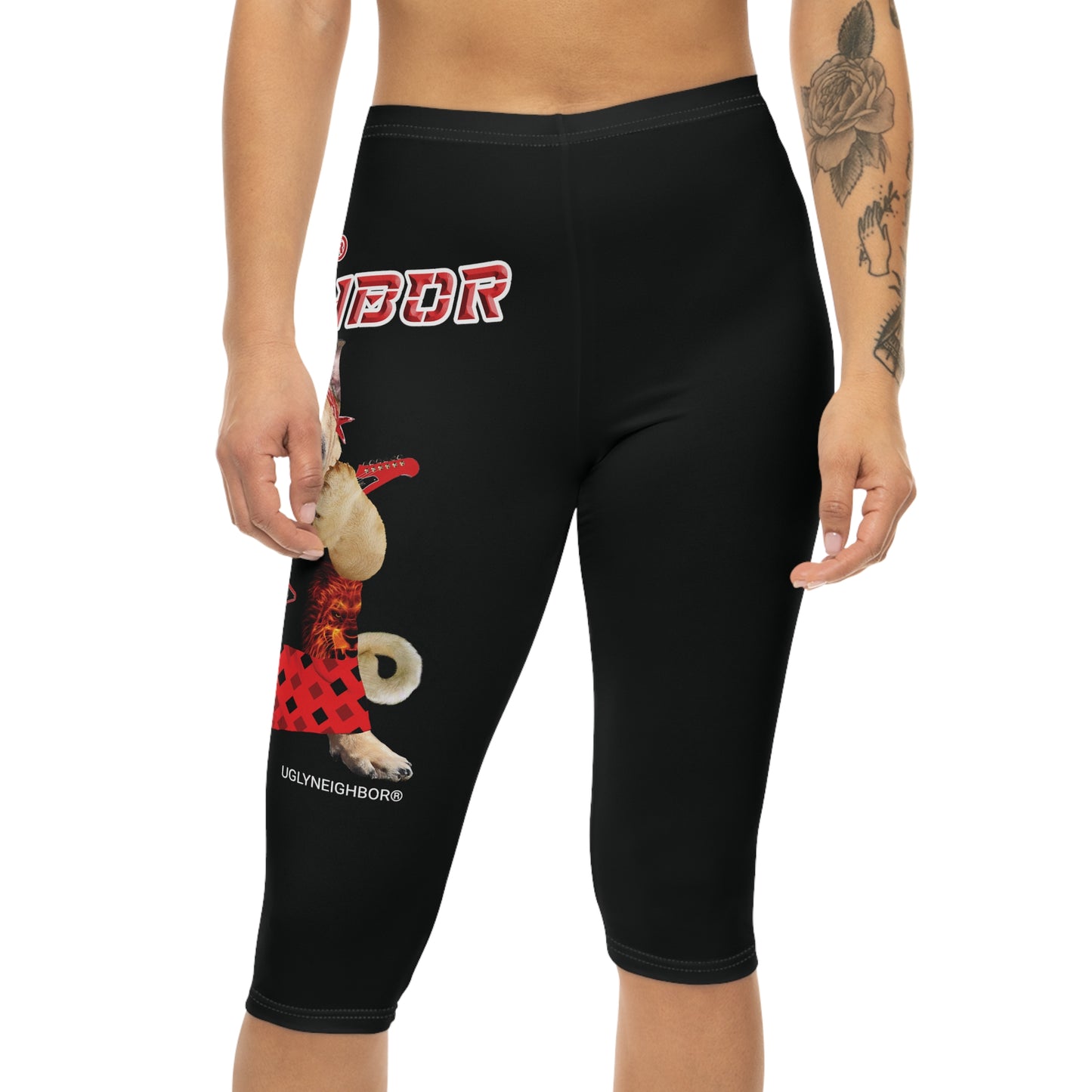 Ugly Neighbor II Women’s Capri Leggings - Black