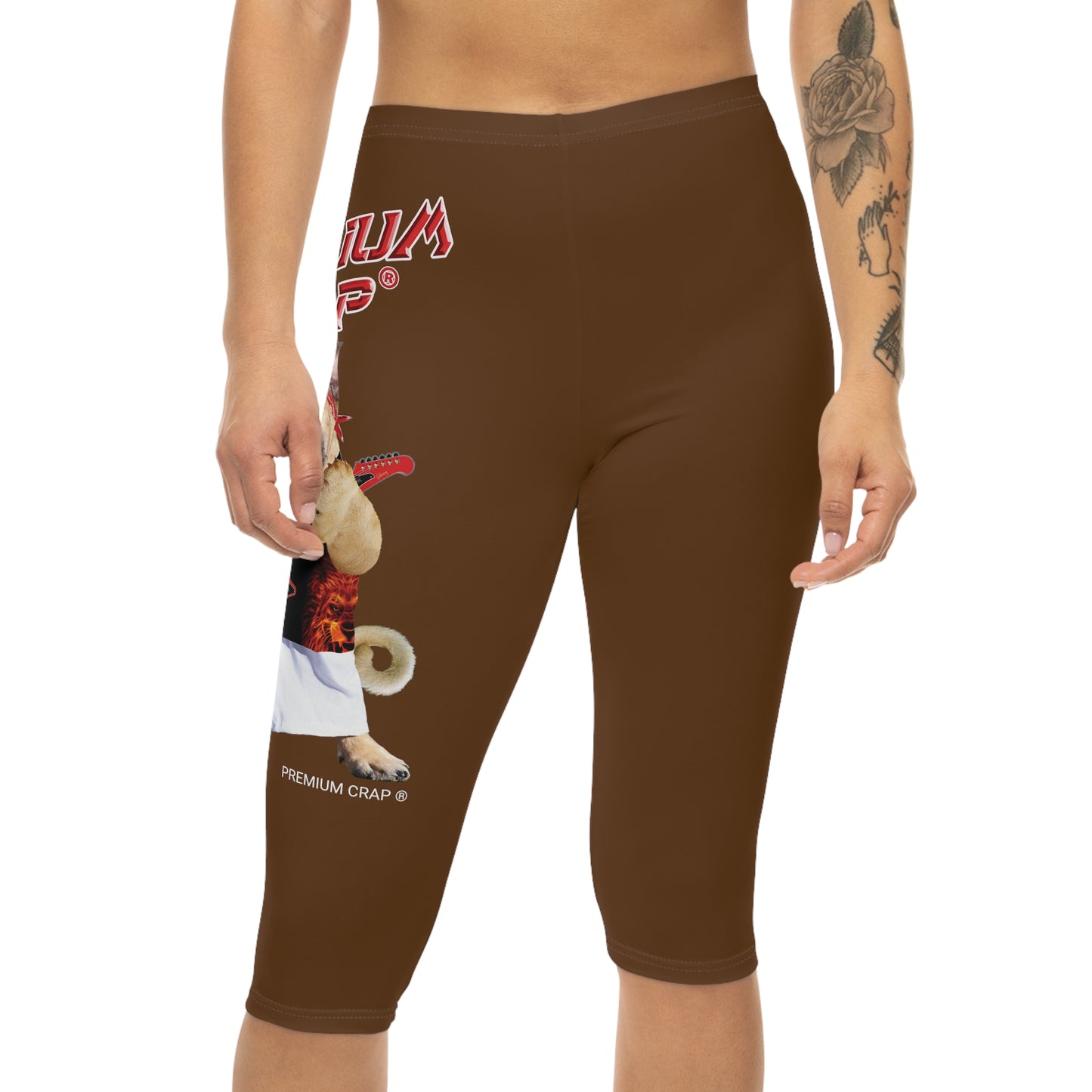 Premium Crap Women’s Capri Leggings - Brown
