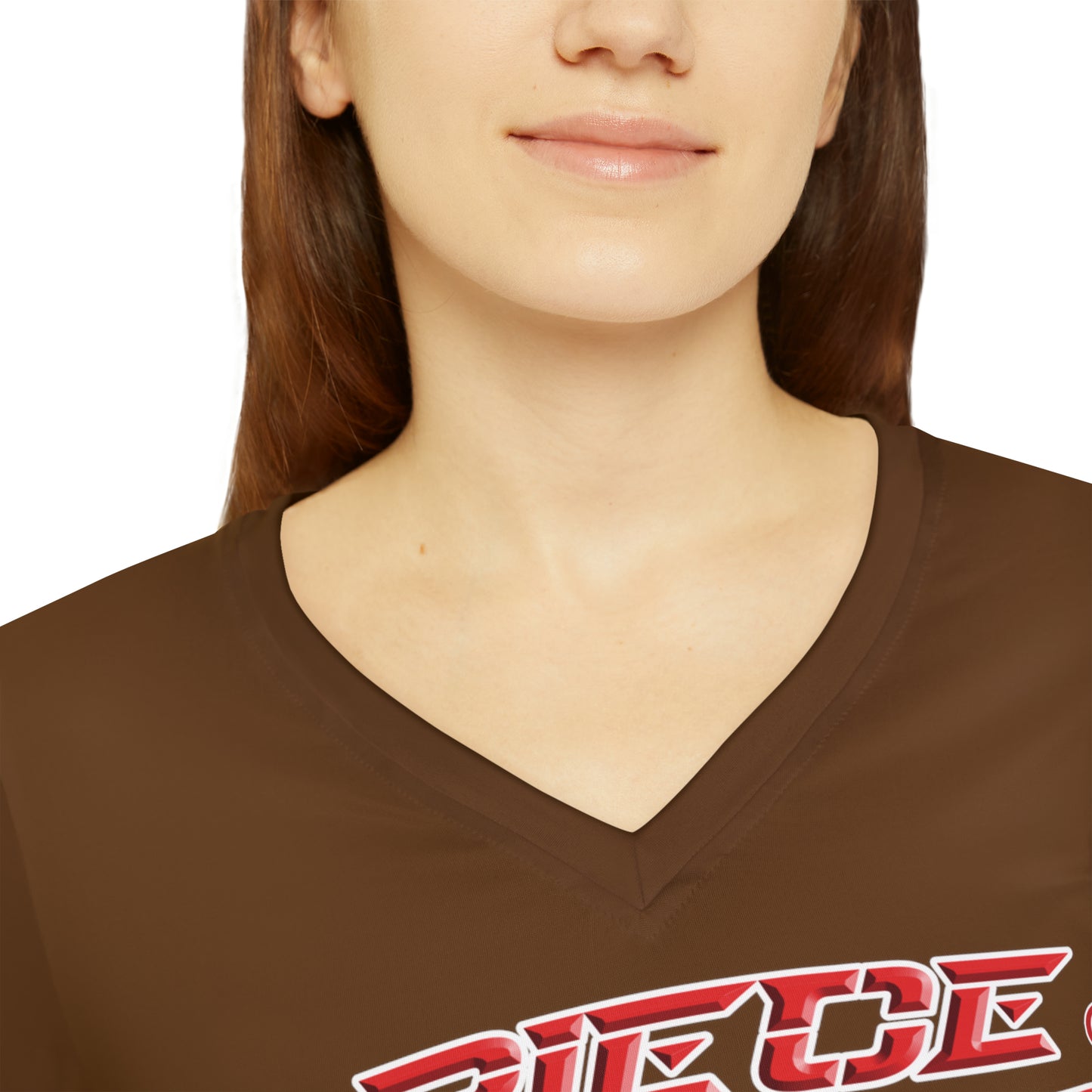 A Piece Of Crap Chic Long Sleeve V-Neck Tee - Brown
