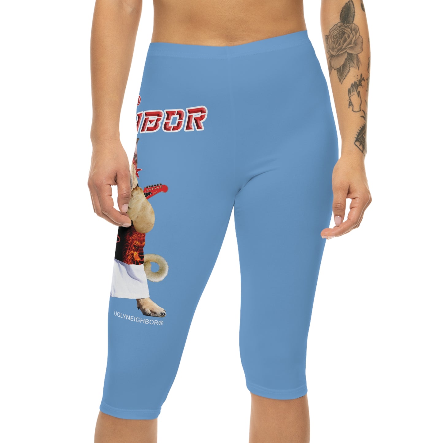 Ugly Neighbor Capri-Cious Leggings - Light Blue