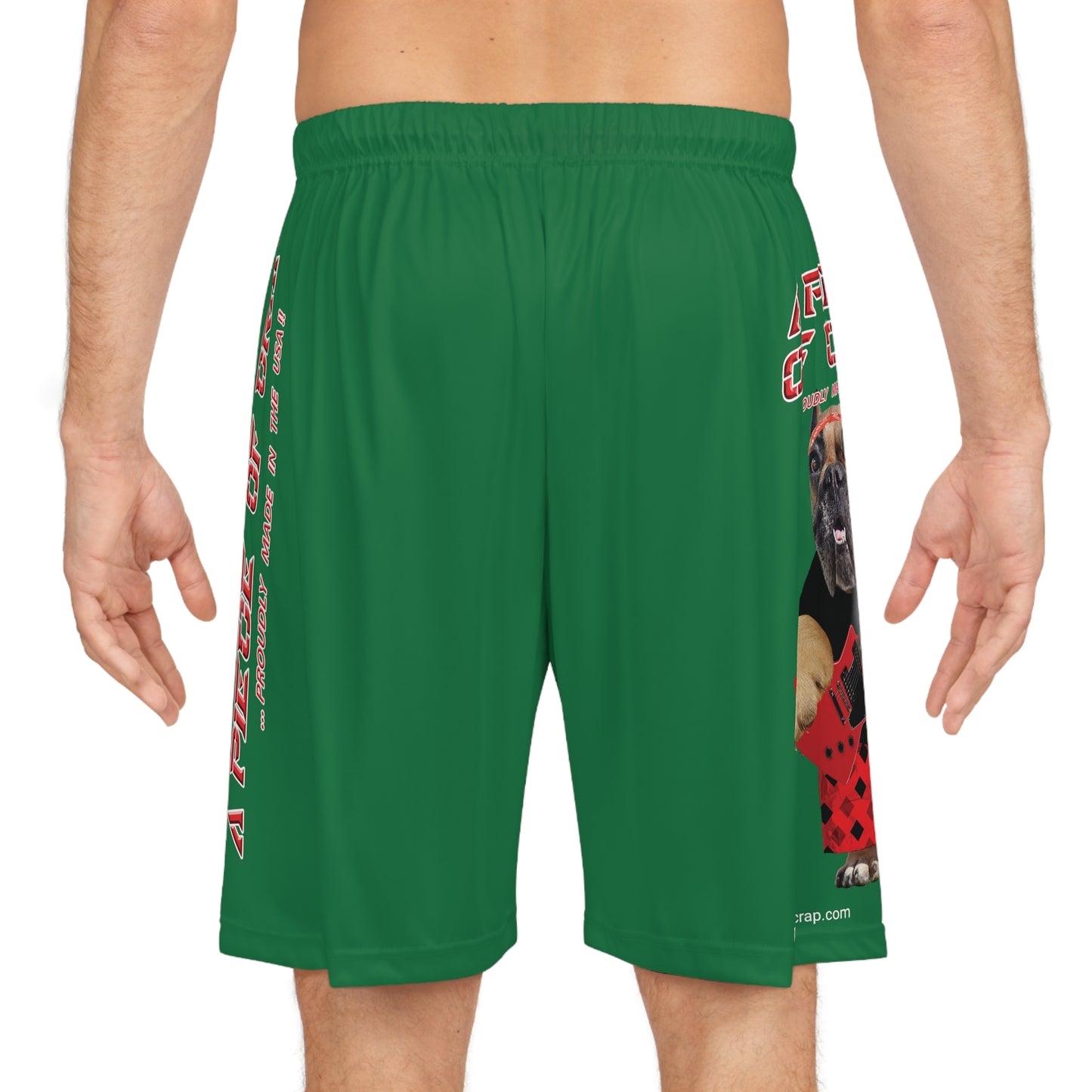 A Piece Of Crap II Basketball Shorts - Dark Green