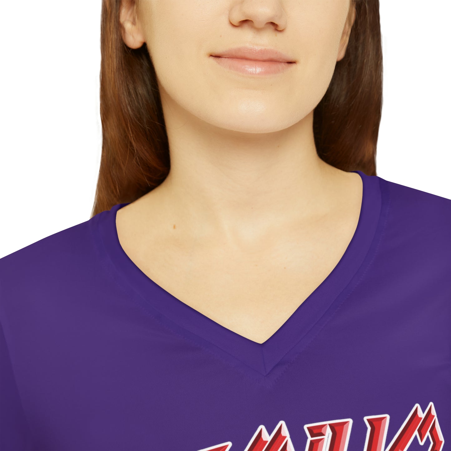 Premium Crap Chic Long Sleeve V-Neck Tee - Purple