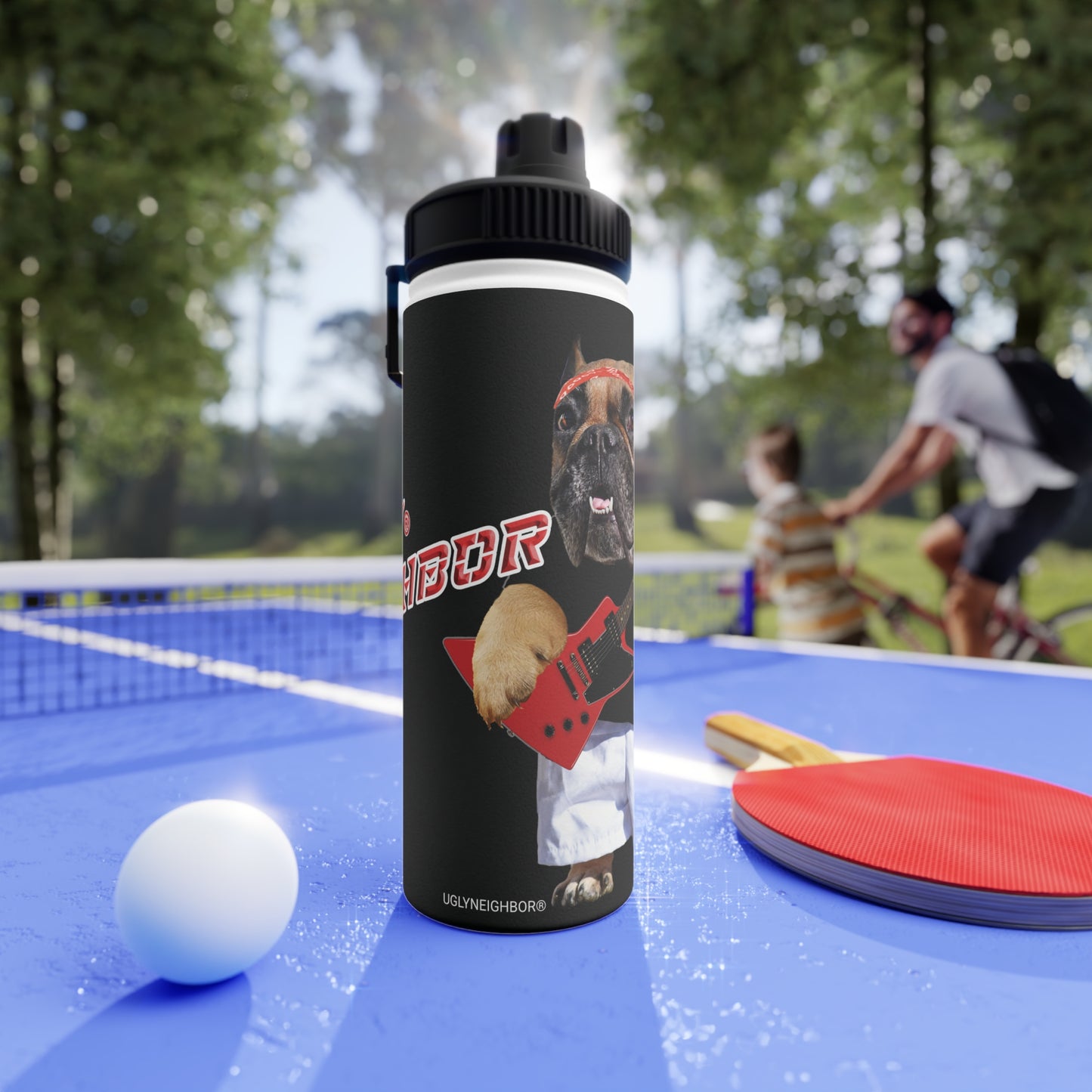 Ugly Neighbor Stainless Steel Water Bottle, Sports Lid