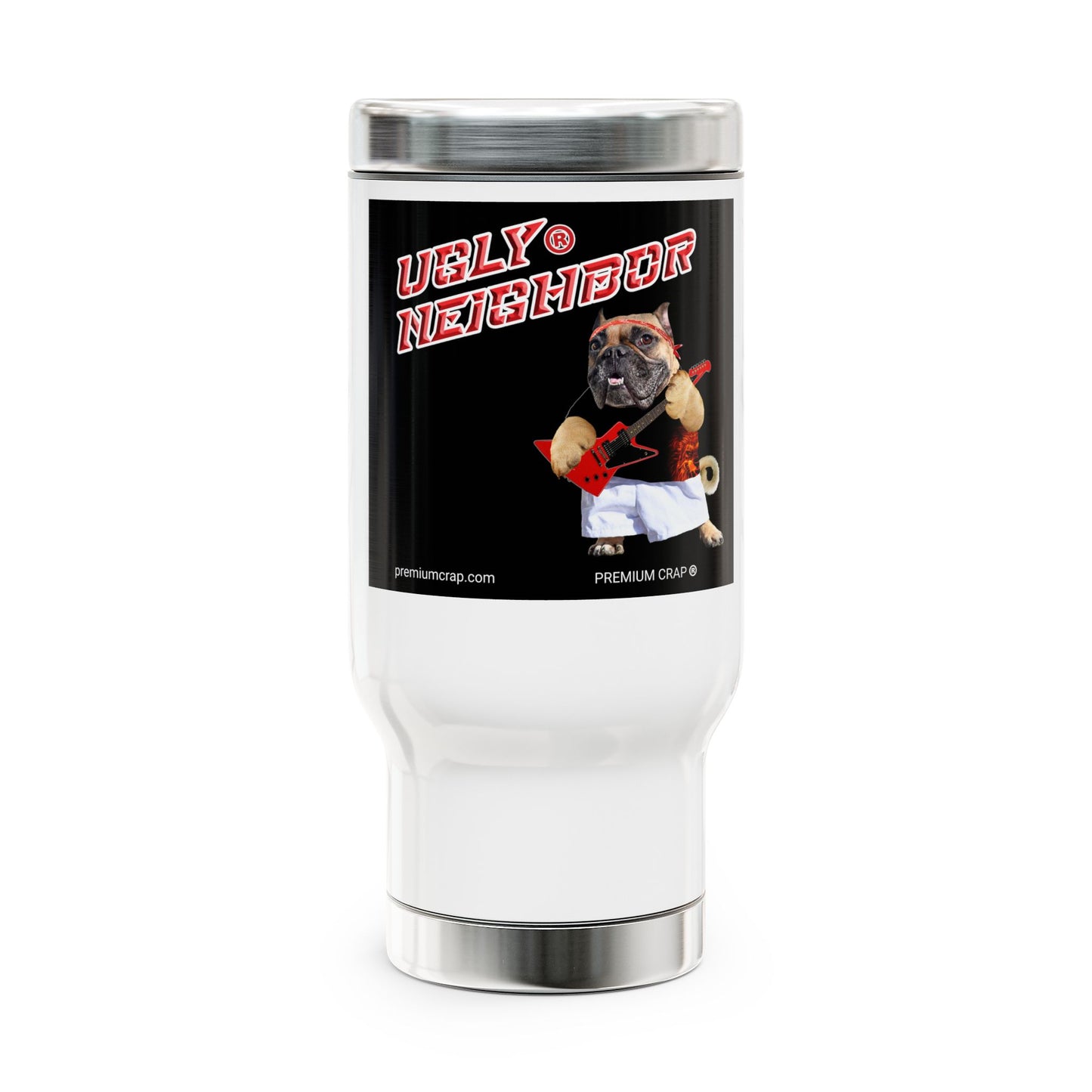 Ugly Neighbor Stainless Steel Travel Mug with Handle, 14oz