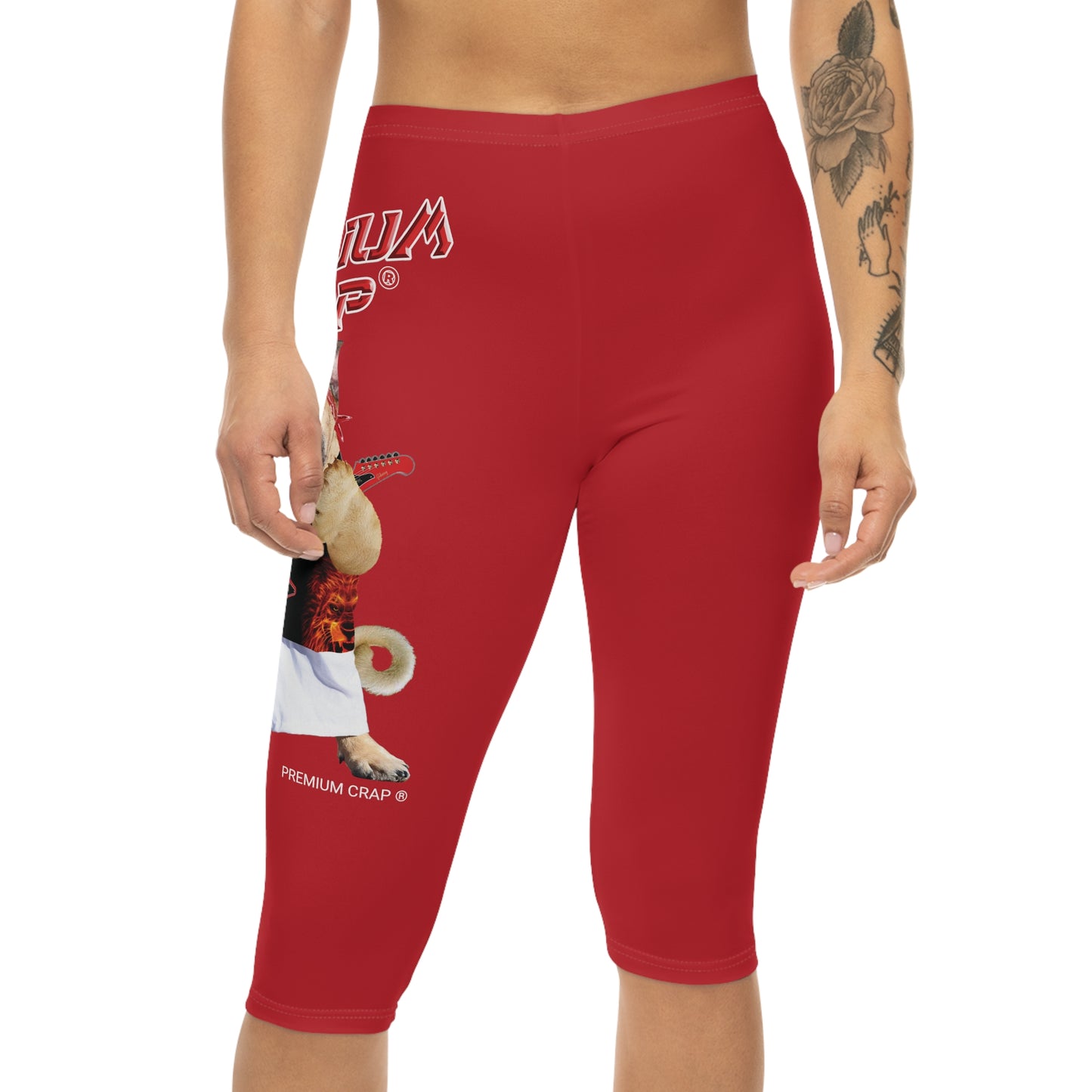 Premium Crap Women’s Capri Leggings - Dark Red