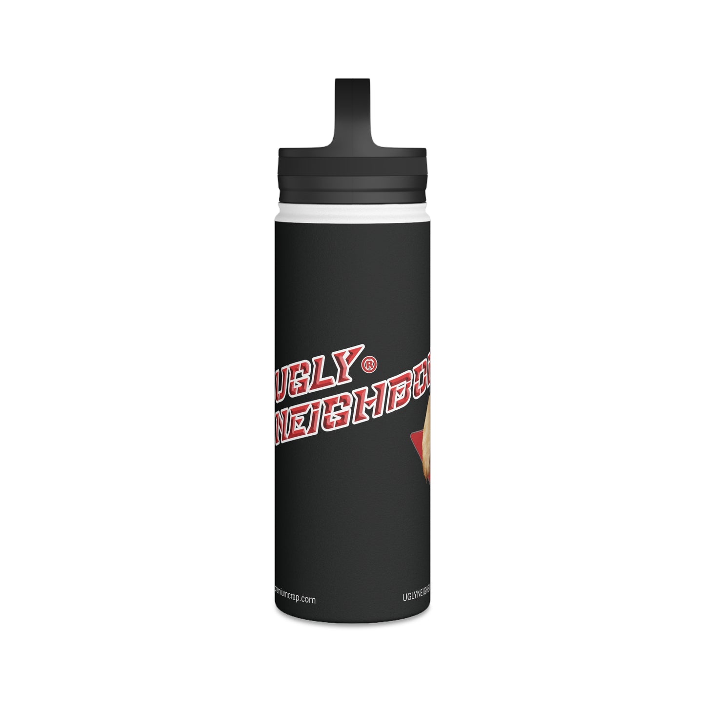 Ugly Neighbor Stainless Steel Water Bottle, Handle Lid