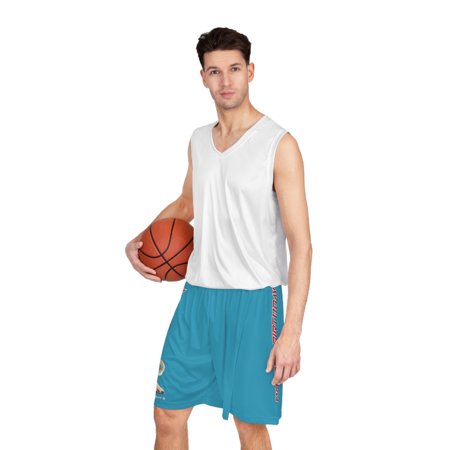 Crappy Birthday II Basketball Shorts - Turquoise