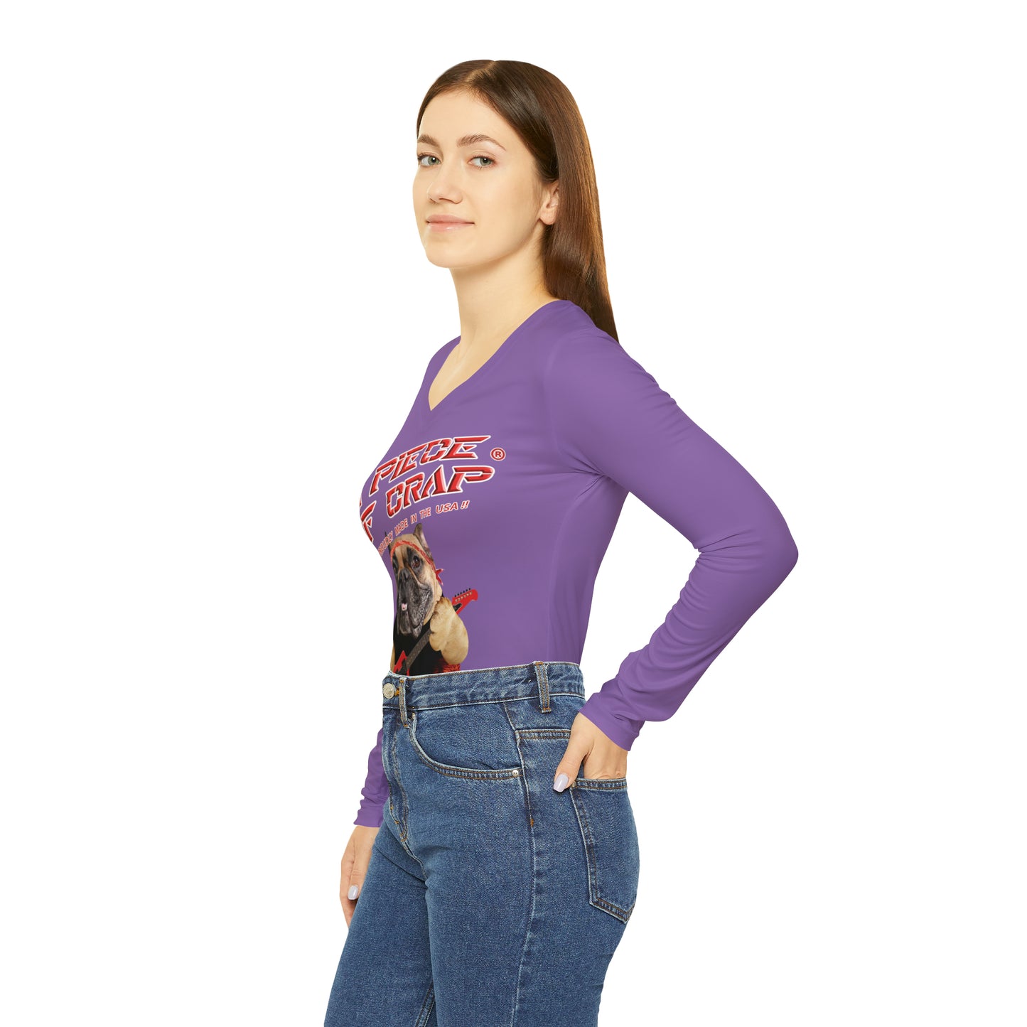 A Piece Of Crap II Women's Long Sleeve V-neck Shirt - Light Purple