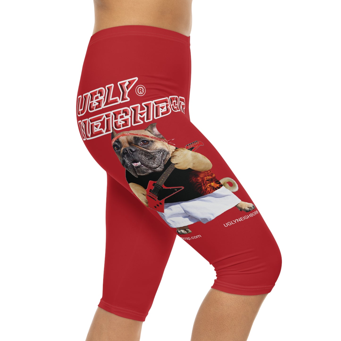 Ugly Neighbor Capri-Cious Leggings - Dark Red
